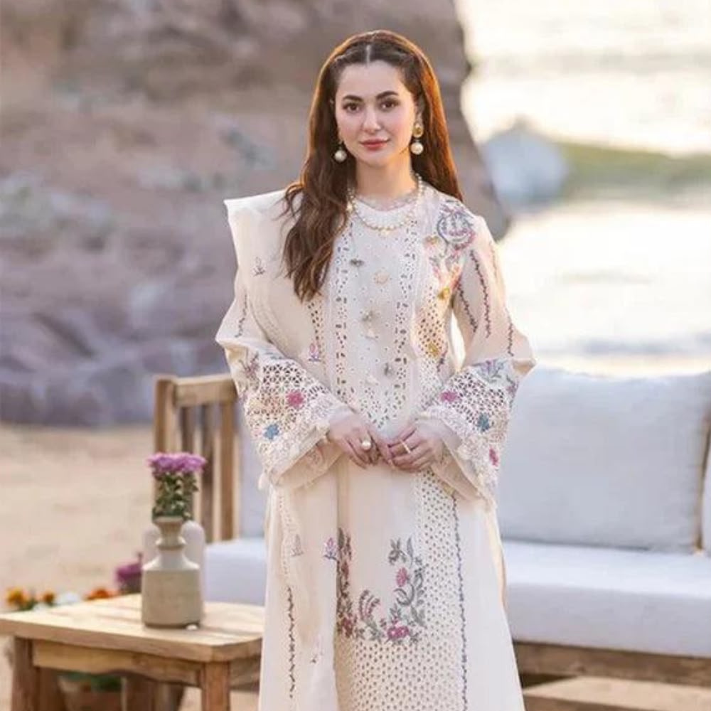 Ivory Blossom Luxury Lawn Suit